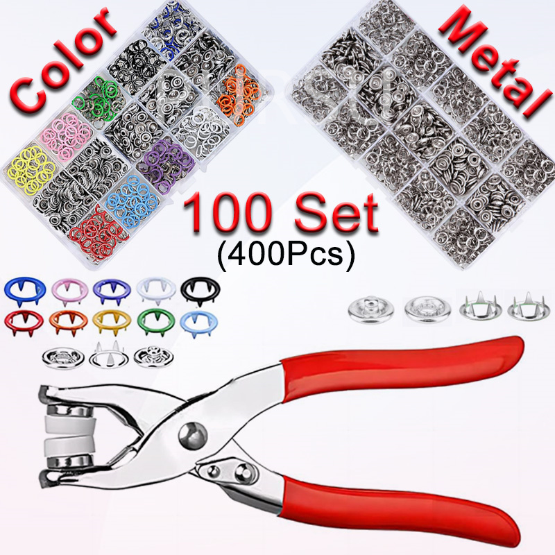 Sewing Necessities - 100 Sets Snap Pliers Automatic Grommet