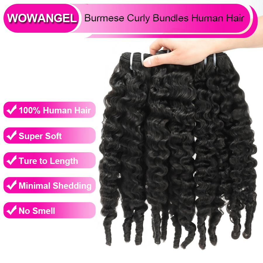 WOWANGEL Burmese Curly Bundles - Sewing Technology ulasan dan harga