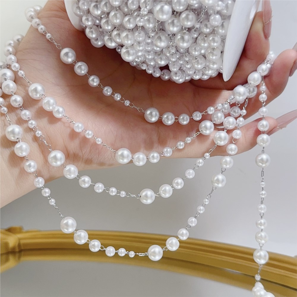 1meter 3-8mm Faux Pearl Beadin - Sewing Necessities ulasan dan harga