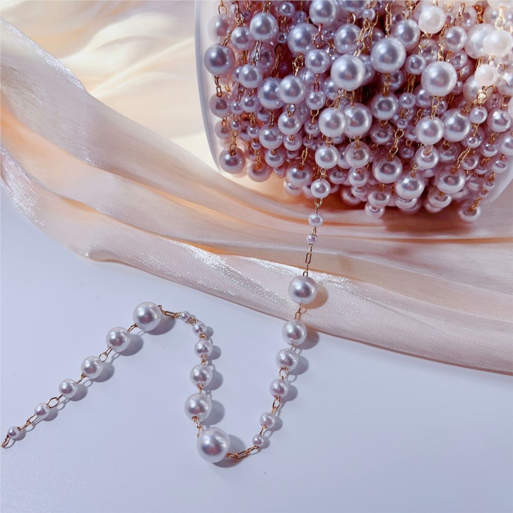 1meter 3-8mm Faux Pearl Beadin - Sewing Necessities ulasan dan harga
