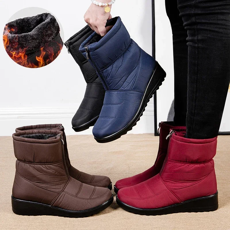 Non Slip Waterproof Snow Boots - Sewing Front Zipper ulasan dan harga