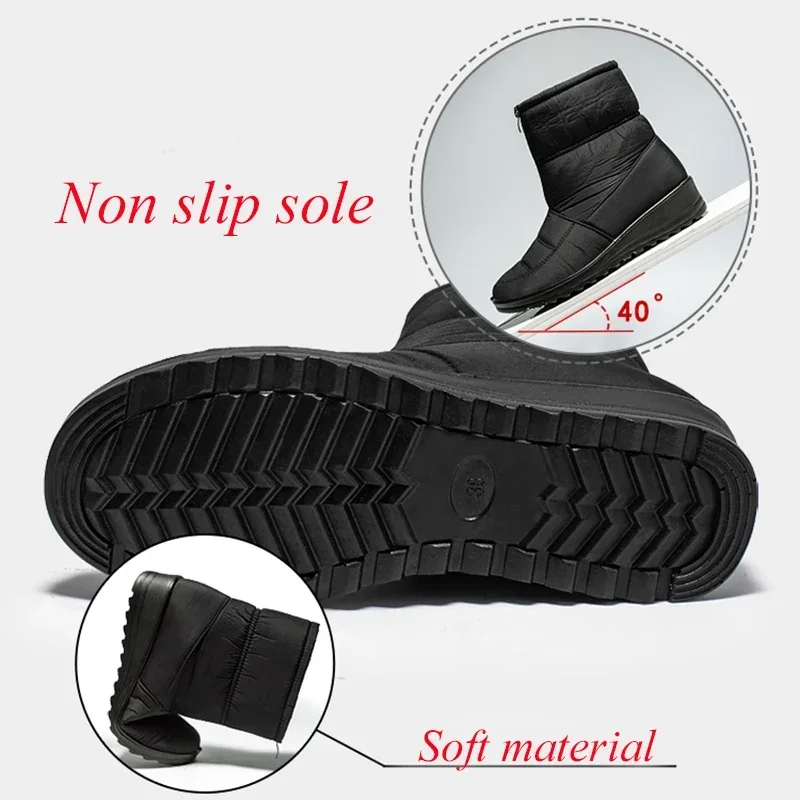 Non Slip Waterproof Snow Boots - Sewing Front Zipper ulasan dan harga