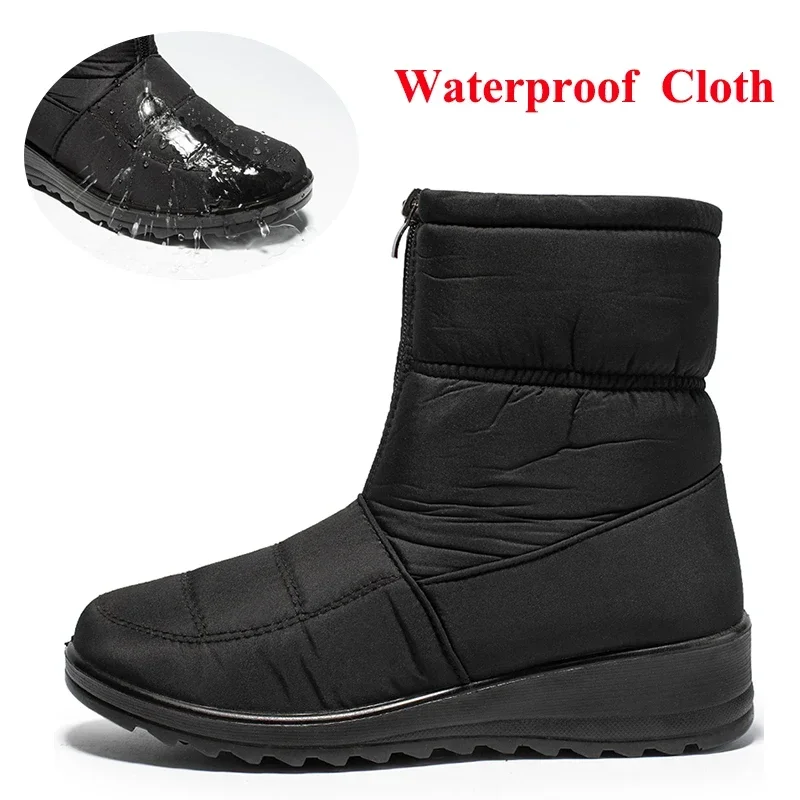 Non Slip Waterproof Snow Boots - Sewing Front Zipper ulasan dan harga