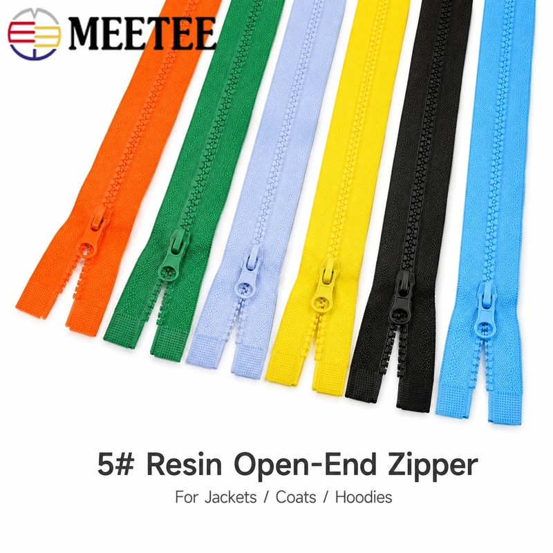 5Pcs 40-120cm 5# Resin Plastic - Sewing Front Zipper ulasan dan harga