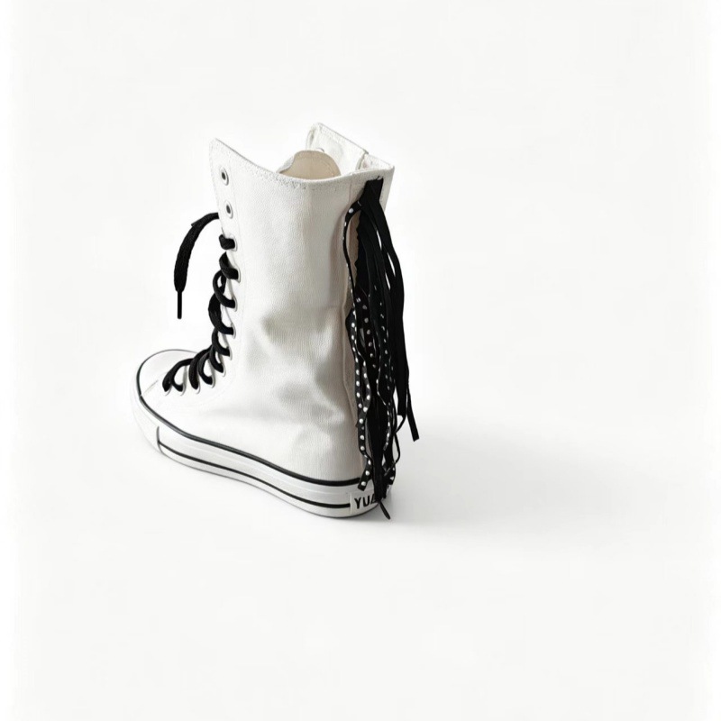 Canvas Shoes Woman New Medium  - Sewing Front Zipper ulasan dan harga