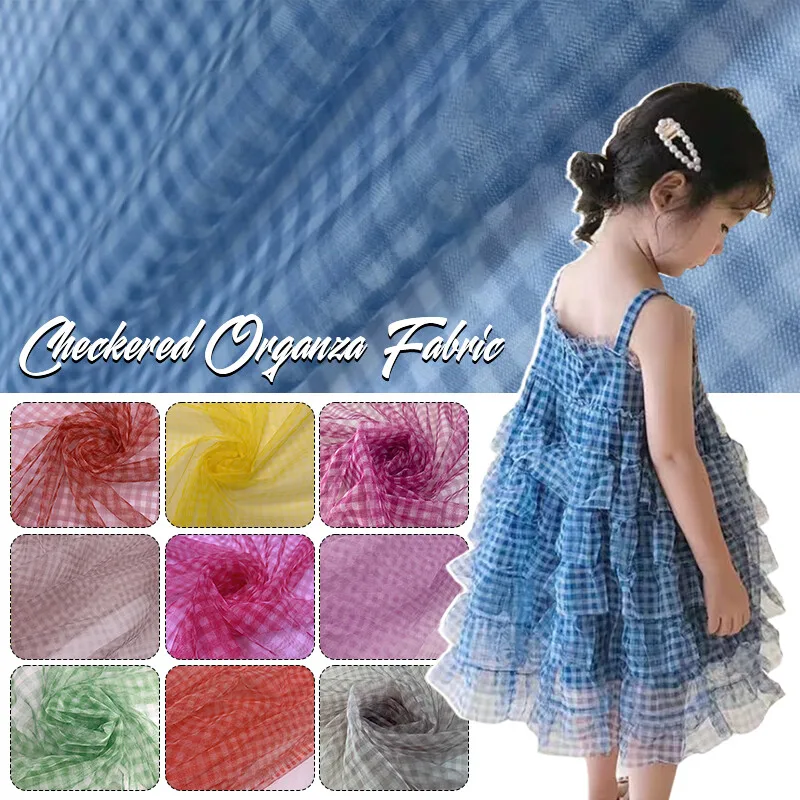 90x150cm Check Mesh Fabric Tra - Sewing Batik ulasan dan harga