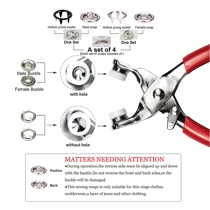 100 Sets Snap Pliers Automatic - Sewing Necessities ulasan dan harga