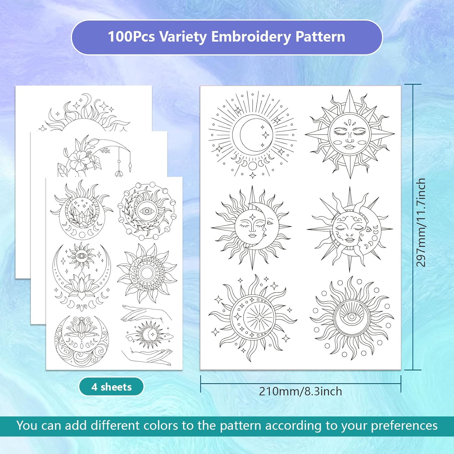 Sun Moon Pattern Water Soluble - Textile Sewing Patterns ulasan dan harga