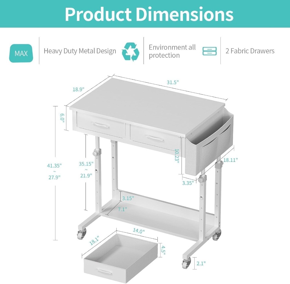 Small Rolling Desk with Drawer - Sewing Roll ulasan dan harga
