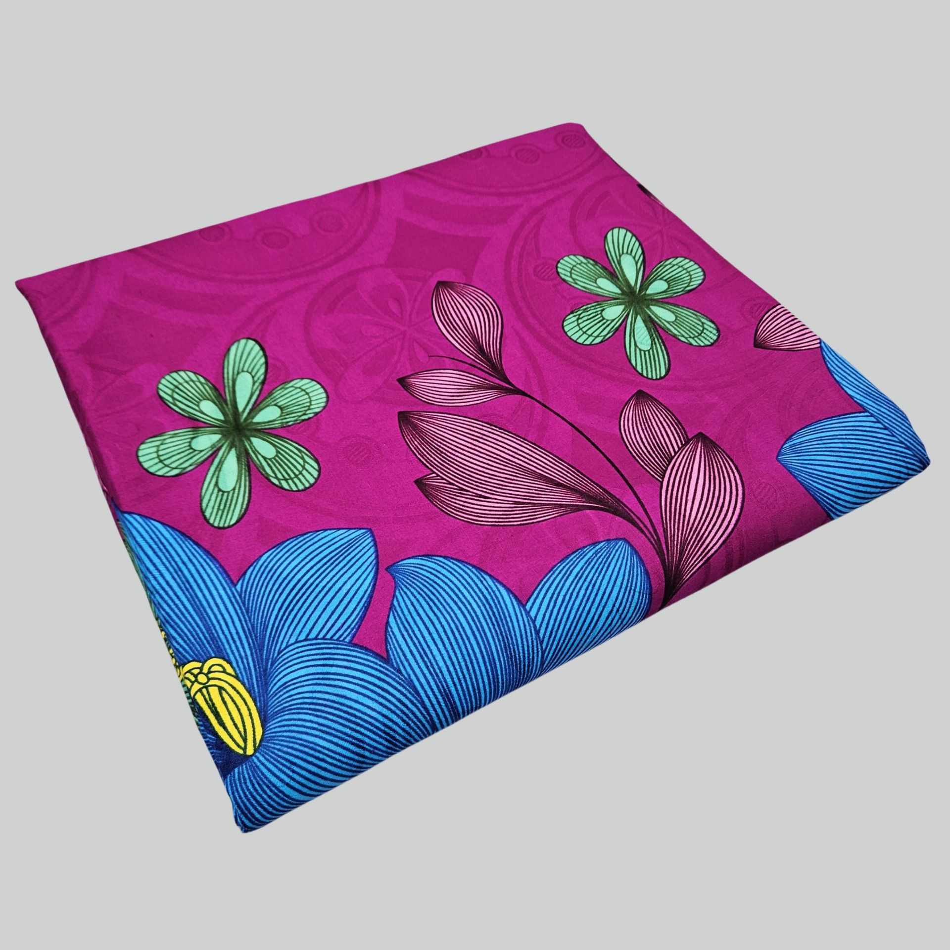 Floral Printed on Purple Blue  - Sewing Batik ulasan dan harga
