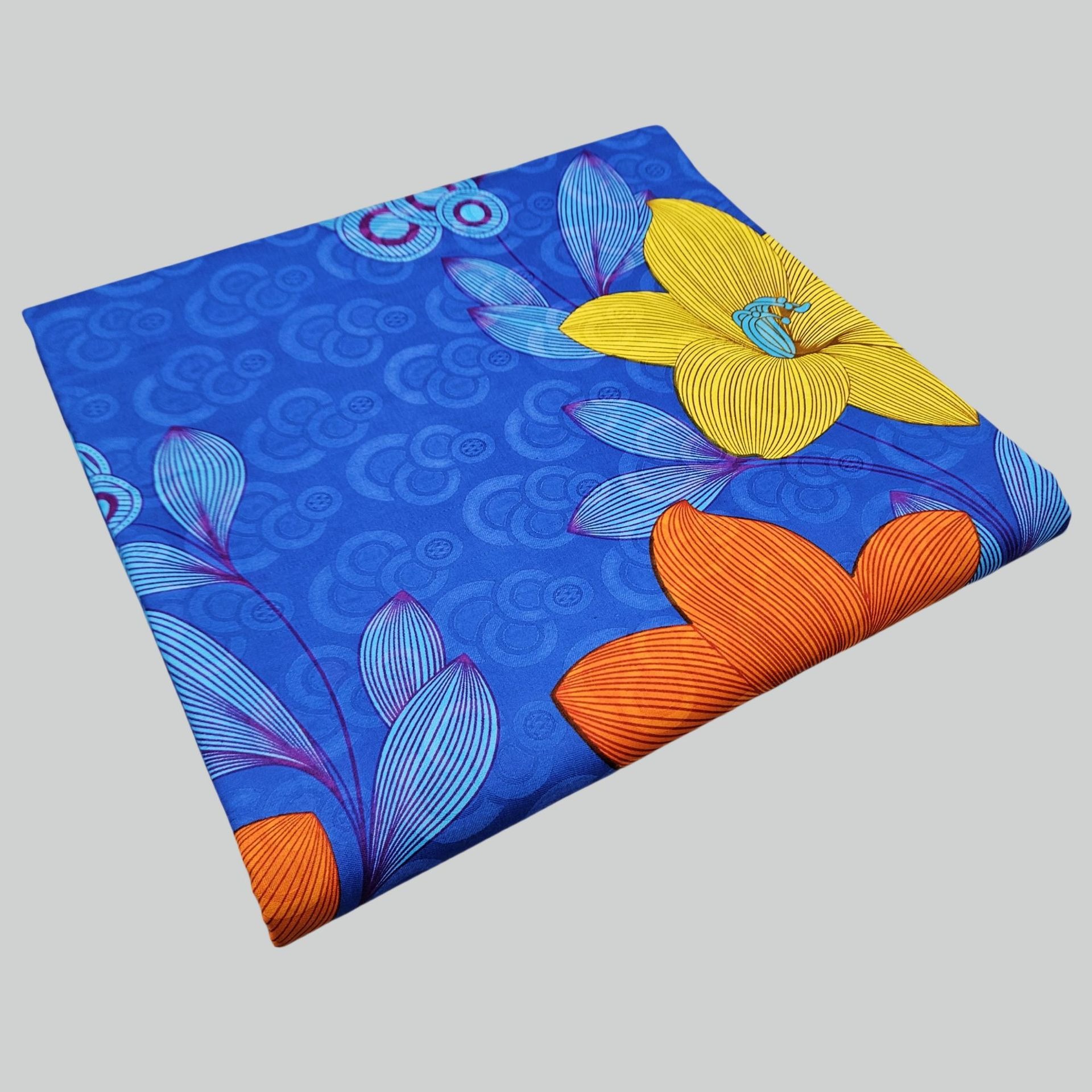 Floral Printed on Purple Blue  - Sewing Batik ulasan dan harga