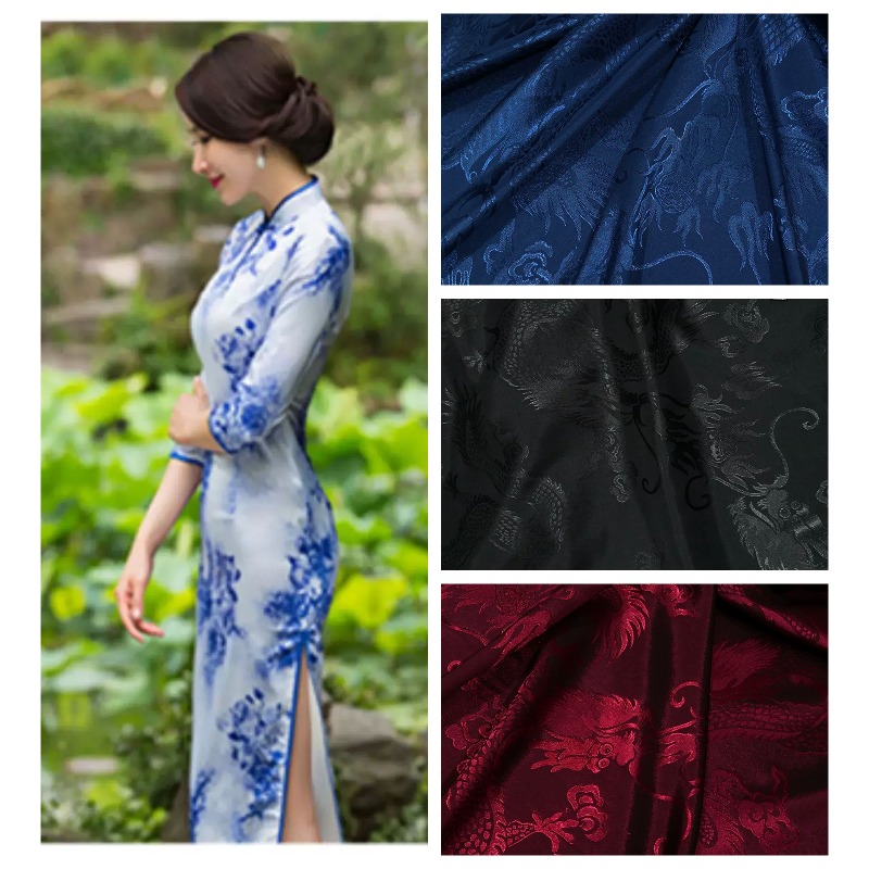 Dragon Pattern Satin Jacquard  - Textile Sewing Patterns ulasan dan harga