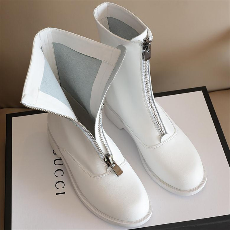 3cm Genuine Leather Trend Fron - Sewing Front Zipper ulasan dan harga