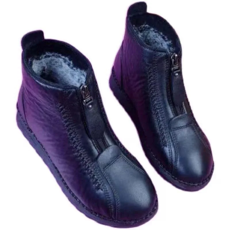 Winter Women Ankle Boots Fashi - Sewing Front Zipper ulasan dan harga