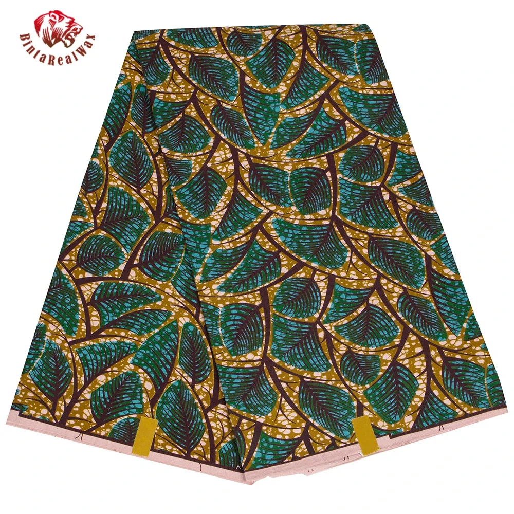 Ankara African Print Leaf Patt - Sewing Batik ulasan dan harga