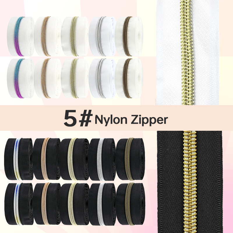5/10/20Meters Black/White Zipp - Textile And Sewing Supply ulasan dan harga