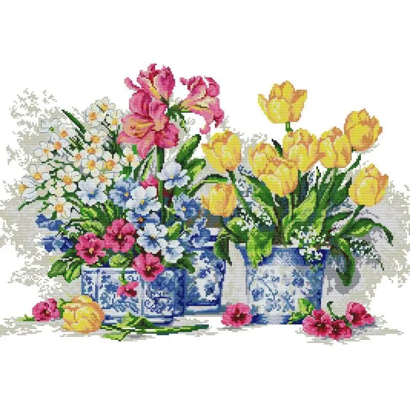 Potted Flowers NKF Counted Cro - Textile Sewing Patterns ulasan dan harga