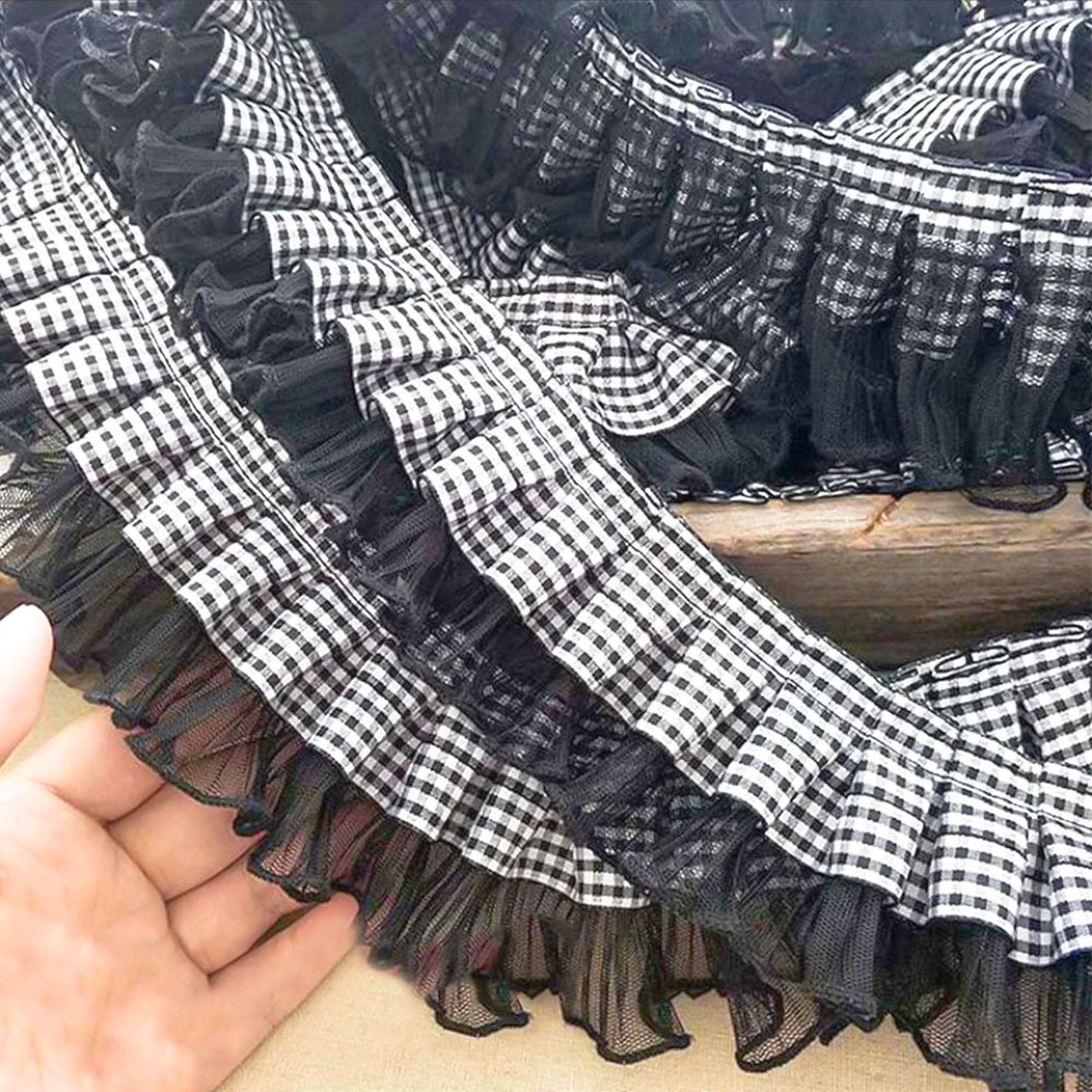 7CM Wide Plaid Pleated Cloth T - Textile And Sewing Supply ulasan dan harga