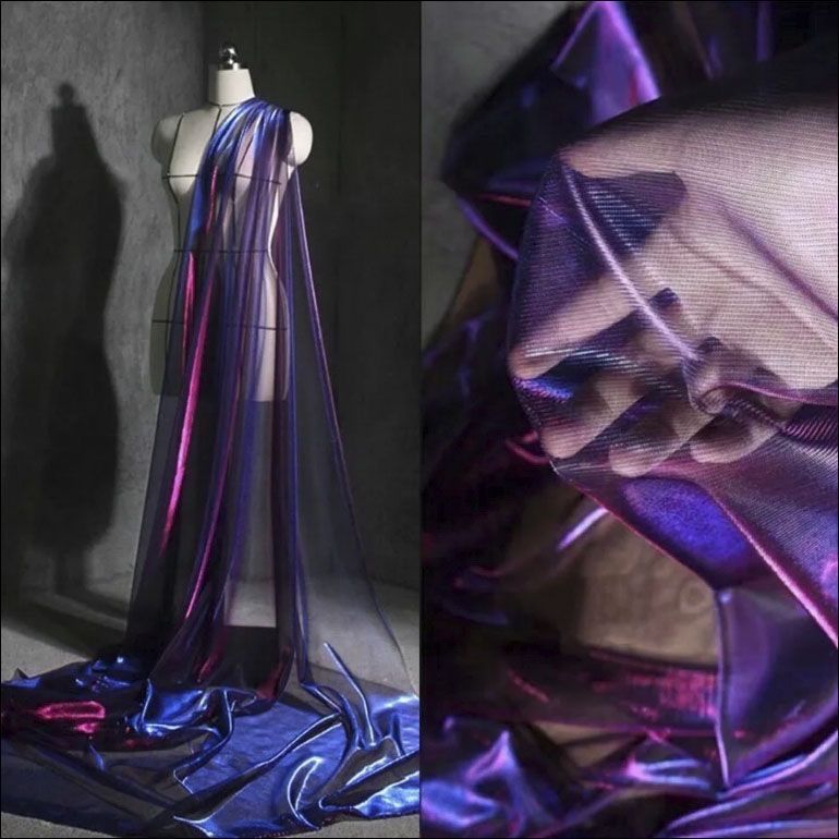 Metalic Glitter Mesh Tulle Fab - Sewing Technical Fabrics ulasan dan harga